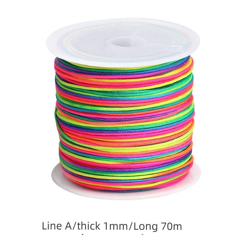 

Праздник Драконьих лодок Разноцветная веревка Ручная плетеная веревка Ремешок для переноски DIY Браслет Плетеная нить Материал самотканый Цвет Семицветная нить Color A jade line 70 m