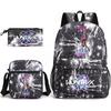 Set da 3 pezzi Anime Cartone Animato K-Pop Cacciatori di Demoni Zaino Stampato con Borsa a Tracolla Astuccio per Ragazzo Ragazza Adolescente Zaino Scolastico di Grande Capacità