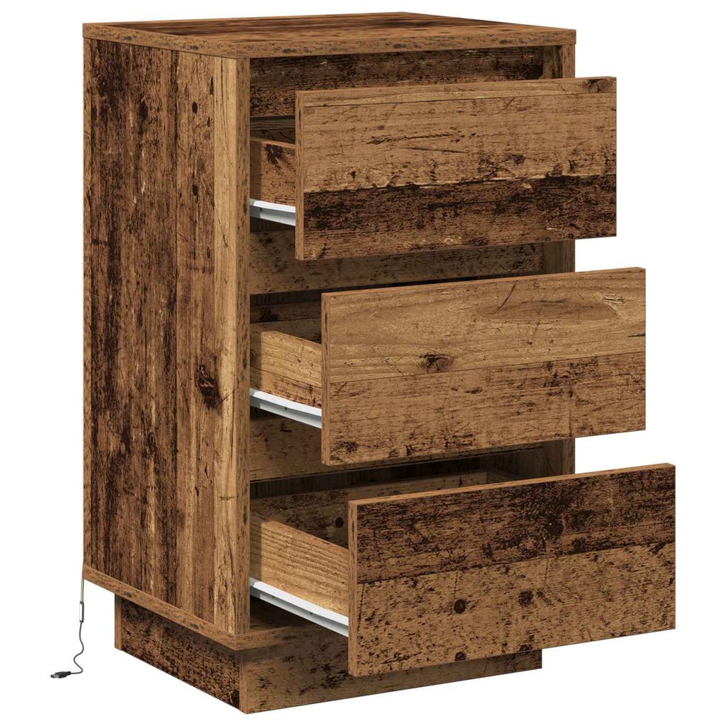 Nightstand Reclaimed Wood Look 39 x 34.5 x 65 cm Engineered Wood