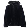 captivity 80s 90s Made in USA Old Fake fur Jacket 45481 black hood Women Used