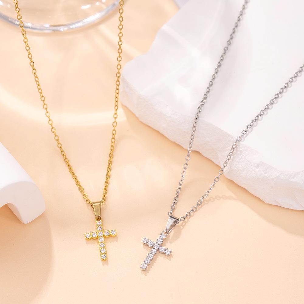 Women's European & American Creative Titanium Steel Cross Necklace