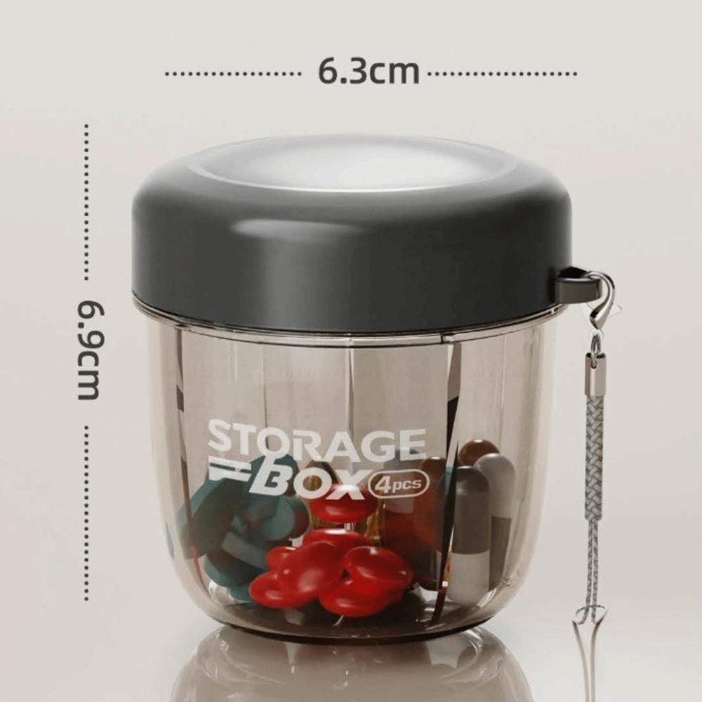 Plastic Medicine Container 4 Grids Pill Organizer Box New Sealed Pill Dispenser  for Vitamin