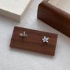 S999 Sterling Silver Blue Zircon Flower Stud Earrings for Women - Niche Design, Luxurious, Versatile
