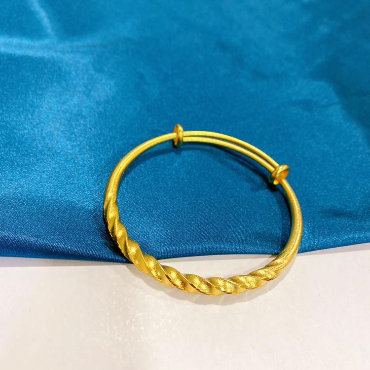 Gold-Plated Starry Dragon & Phoenix Push-Pull Women's Bangle - Non-Fading, High-End Jewelry