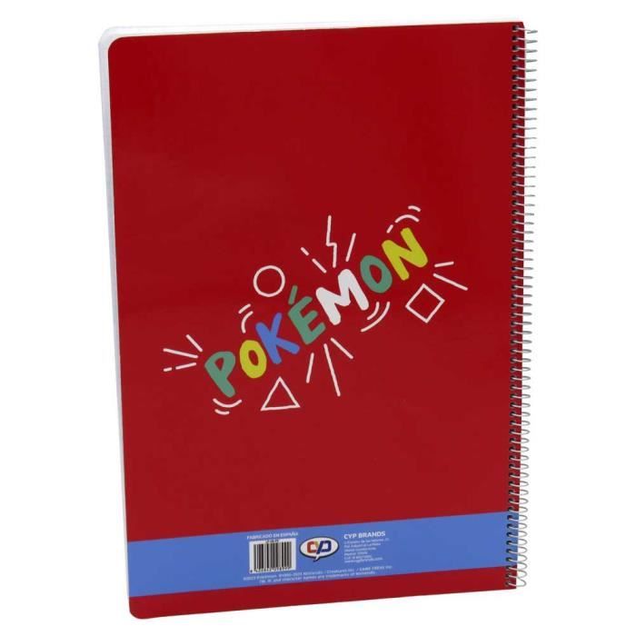 Cahier - pokemon - folio - 80 feuilles - couverture rigide - multicolore