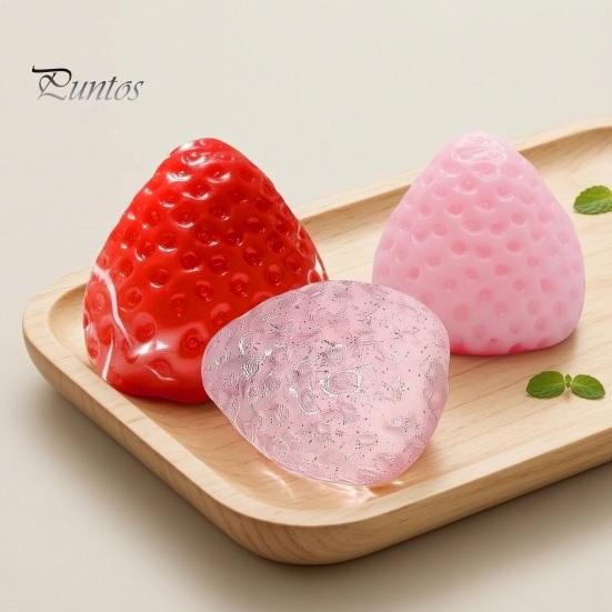 Stress And Irritability Reducer Strawberry Squeeze Toy, Relief Ball for Adults Soft TPR Fruit Portable Toy Fidget Focus Enhancer Party Favors