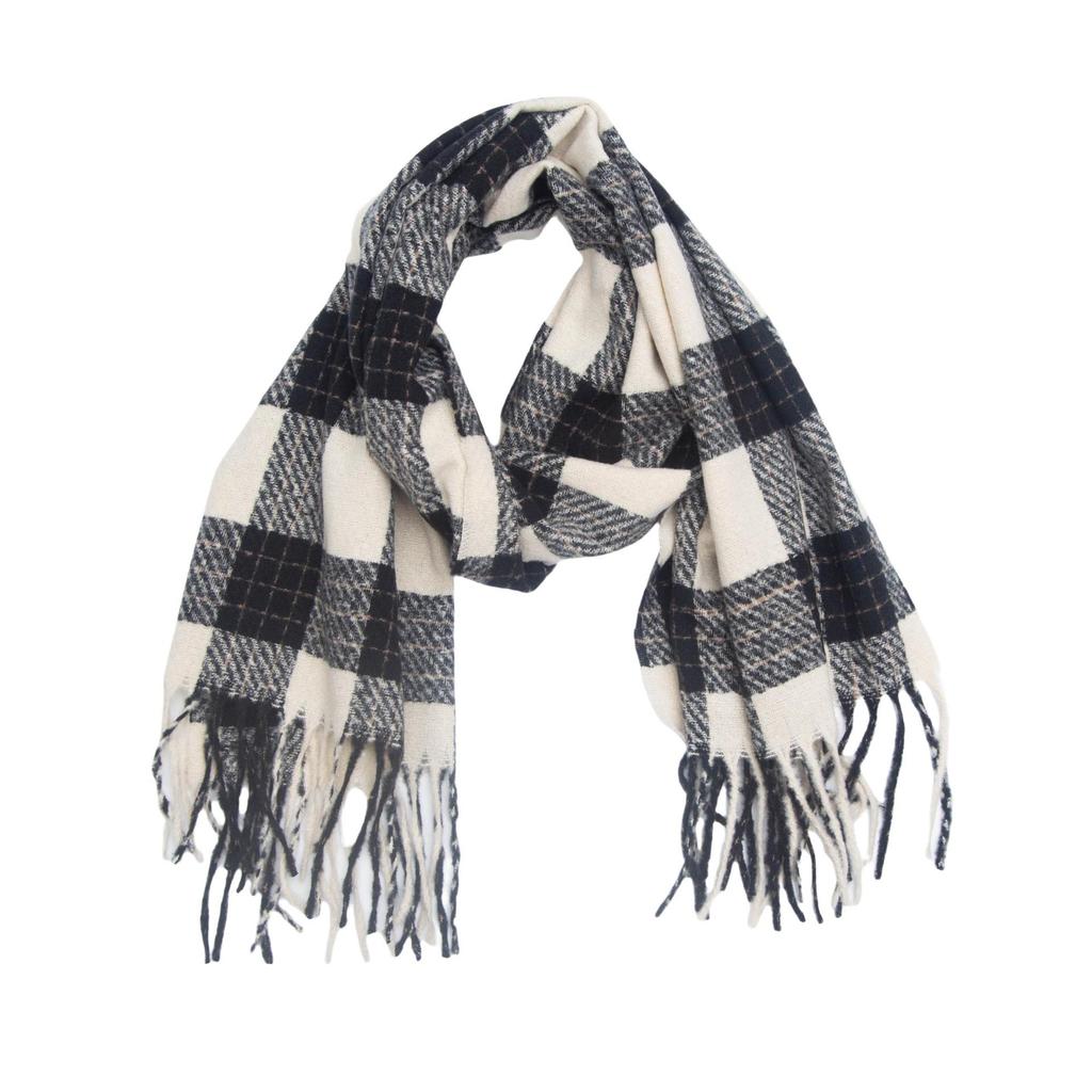 Amazon popular Christmas red plaid scarf foreign trade autumn and winter without hair loss imitation cashmere scarf shawl dual-purpose