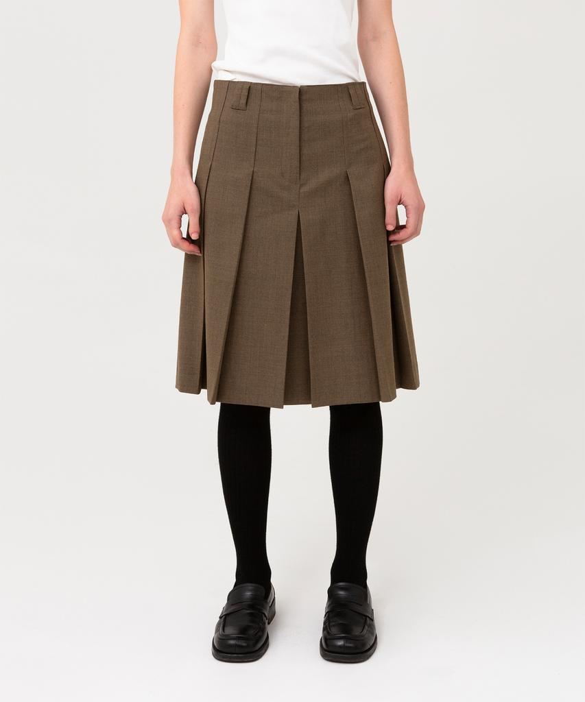 Beulaunyadeu W Pleated Midi Skirt, Brown