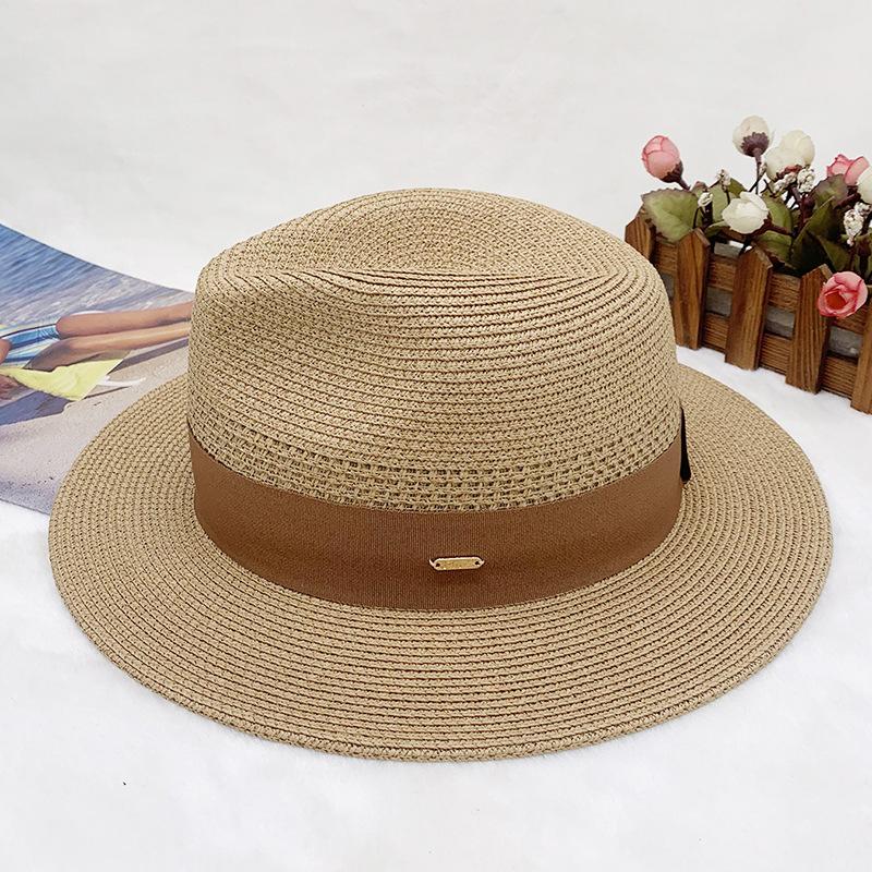 New Big Size Sun Straw Hat Summer Outdoors Sunscreen Beach Sun Hat Trendy Travel Vacation Po Panama Jazz Cap