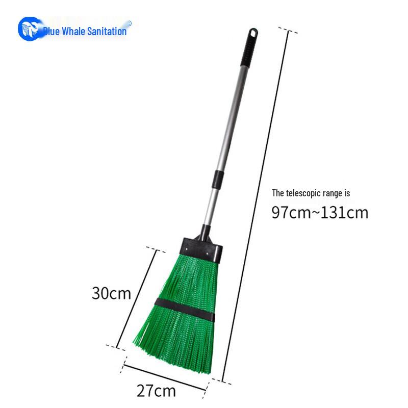 Retractable Outdoor Yard Broom with Hard Bristles