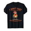 Men's Funny Farting Meme T-Shirt with Rooster Design & "I Don't Fart" Slogan - Soft Breathable Short-Sleeve Crew Neck Shirt, Black & Orange Rooster