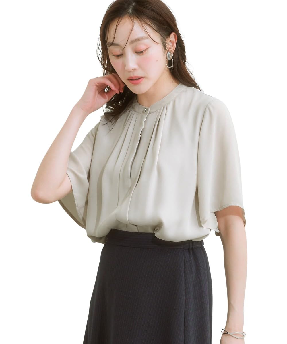 

Рубашки и блузки и шить спереди заправлять жоржет рукав-клеш большие размеры M [Nissen] Женские [Подкладка] Блузка 5/4, в наличии, бежевый,