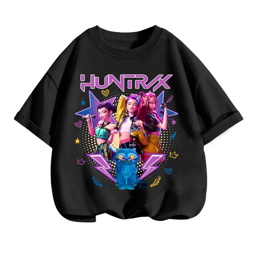 Kpop Lovci démonů Dětské oblečení Tričko s krátkým rukávem Roztomilé Kpop Lovci démonů Tygří Harajuku Tričko pro kluky a holky