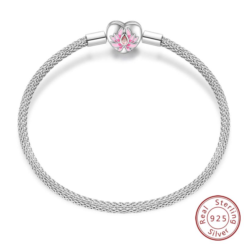 Real 925 Sterling Silver 17-20CM Butterfly Pet Ocean Starry Sky Original Bracelet Fit for Wedding Fine Jewelry DIY Making