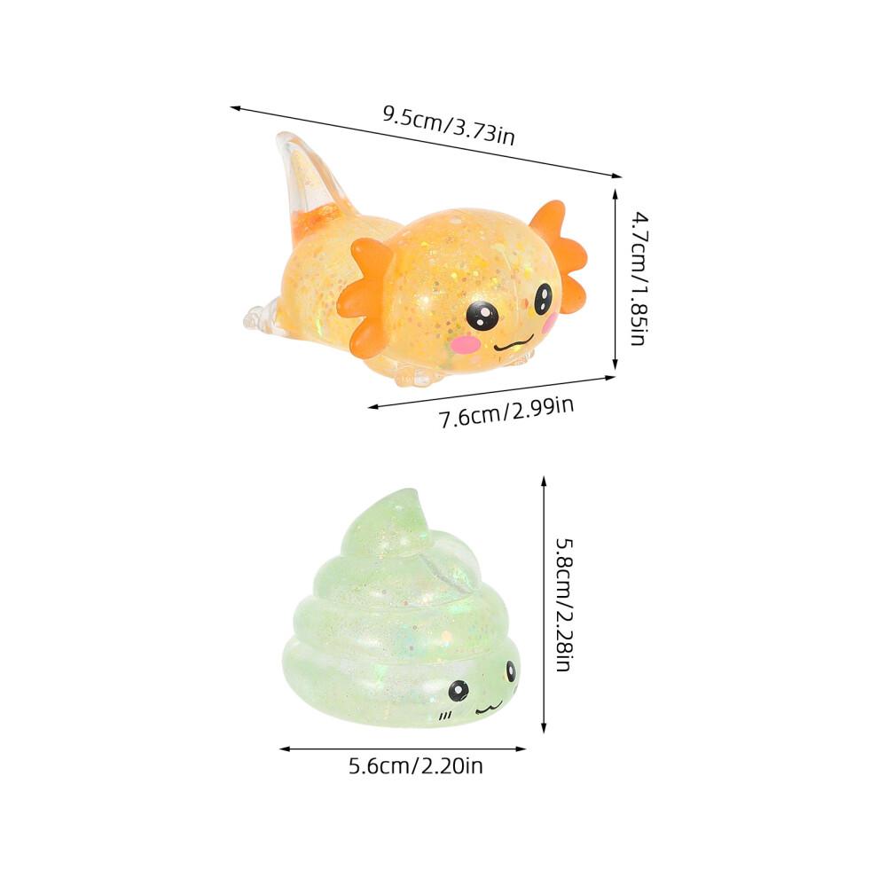 3Pcs Whimsical Axolotl Squeeze Toys Tpr Soft Stress Ball