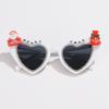 New Year Christmas Sunglasses Love Shaped Female Heart Sun Glasses Cartoon Christmas Tree Party Eyeglasses