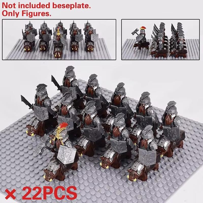 Medieval Dwarf Wild Boar Chariot Army Figures Set Mini Lord Building Blocks Bricks Toy
