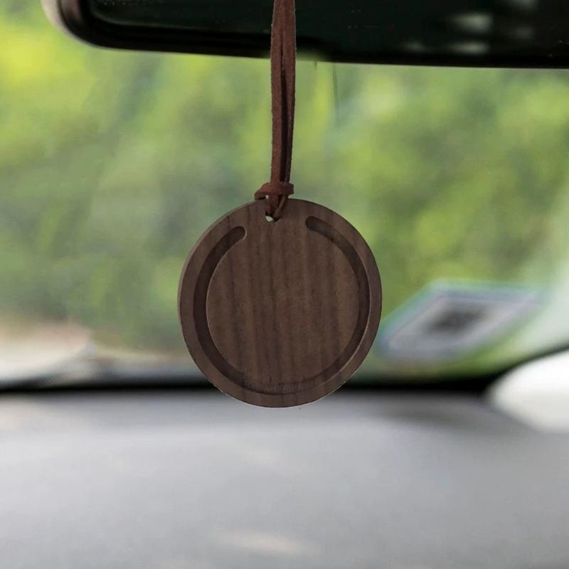 Set Of 2 Improved Wood Car Scent Disks With Simple Attachment Design And variable Scent Feature