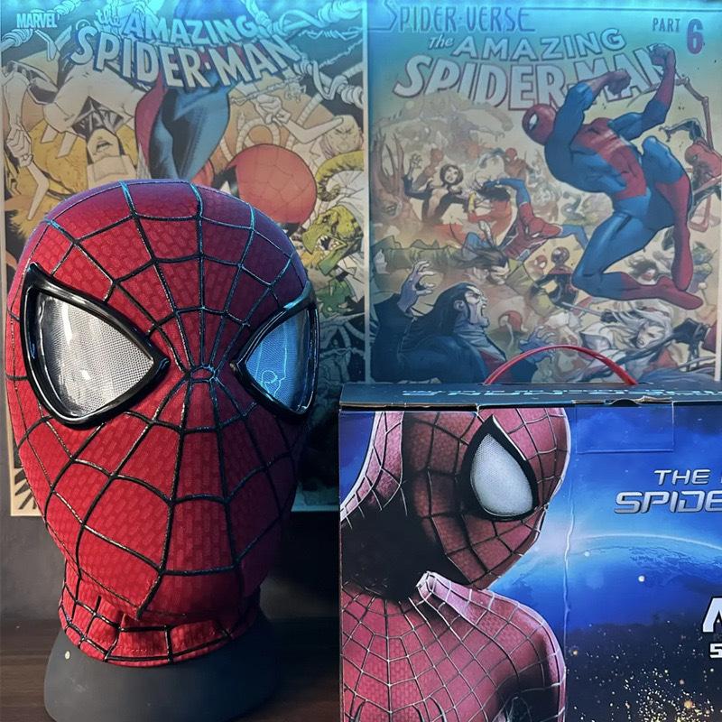 Mască Electrică Spider-Man cu Ochi Luminoși Intermitenți, Dungi Reliefate, Jucărie Cosplay pentru Copii Costum de Halloween