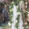 Artificial Vines Flower Wedding Table Decor With Plastic Roses For Garden Scenes