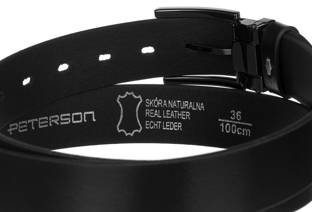 Wide Leather Belt PTN PS-05M-95-3569 Black