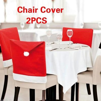 50x60cm Santa Clause Red Hat Chair Covers Decorative Christmas Dinner Table Party Home Decor Cloth Chairs Cover Slipcovers