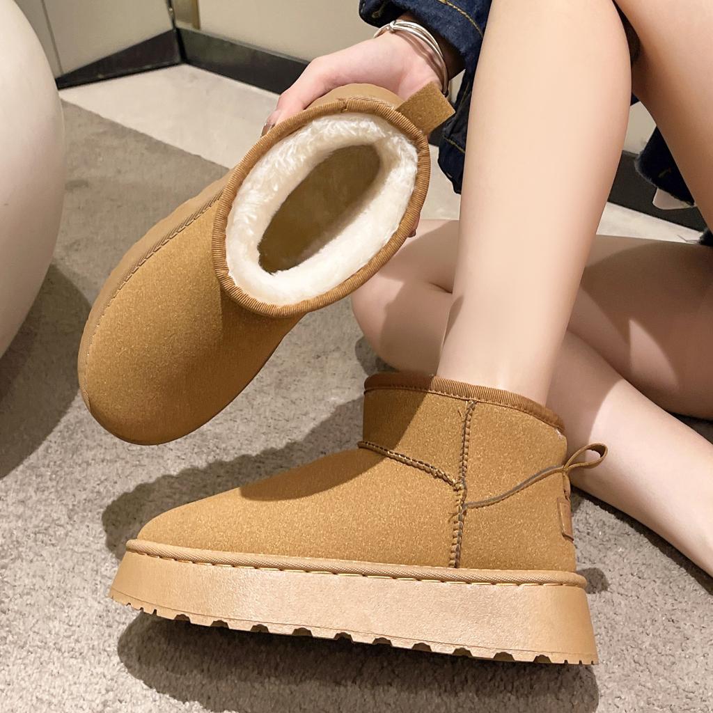 [Shipped on the same day] New thick-soled snow boots women's winter velvet waterproof thickened non-slip warm cotton shoes