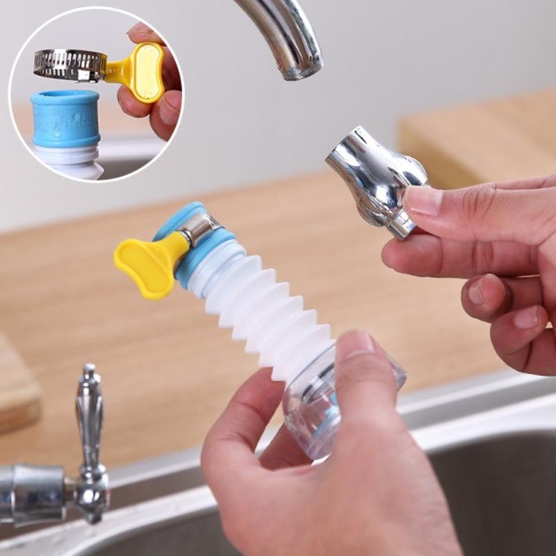 1pc Kitchen Faucet Sprayer Extension Hose for Water Spout 360° Rotating Telescopic Design Anti-Splash Sprayer Kitchen Tool
