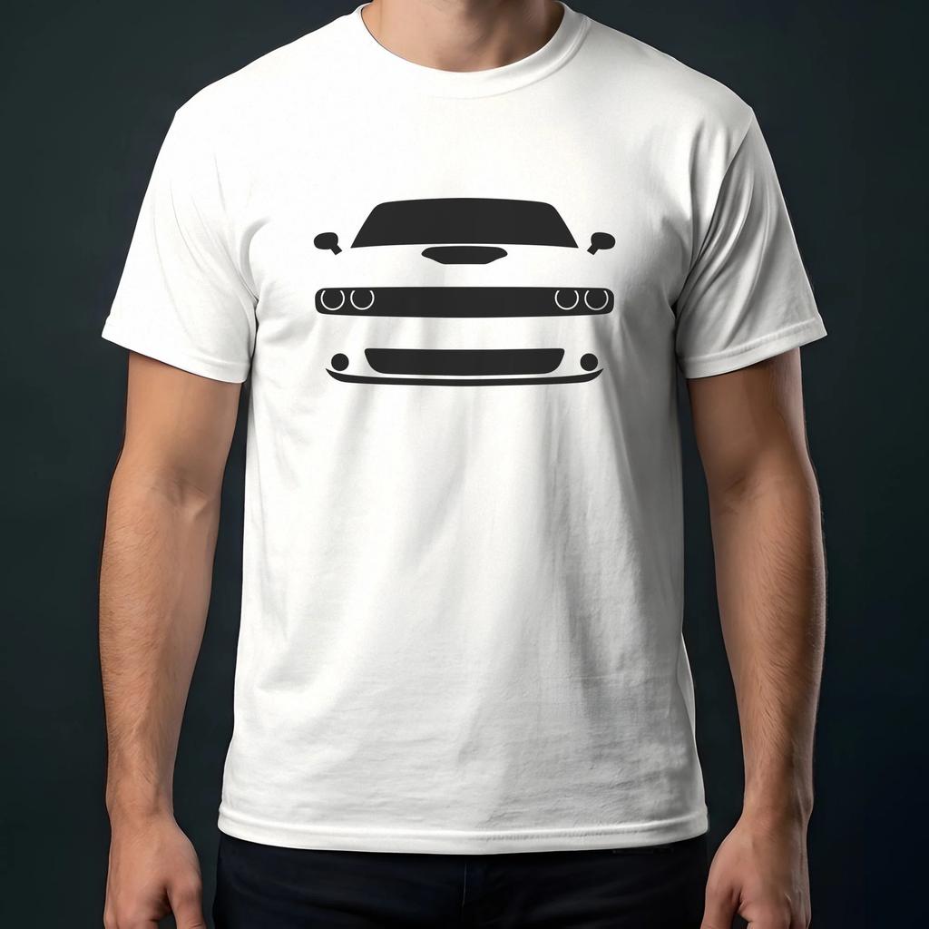 Challenger 2008-2023 Front View Car Silhouette T-Shirt Unisex Graphic Tee Gift