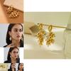 Chic Gold Alloy Geometric Earrings With Faux Pearl Detail Everyday Elegance
