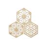 Alpha Takaba Furusato 3-piece Set Asanoha Wooden Wall Art Hanging Decoration Japanese Modern Decor Lightweight Stylish Nordic Room Entrance Living