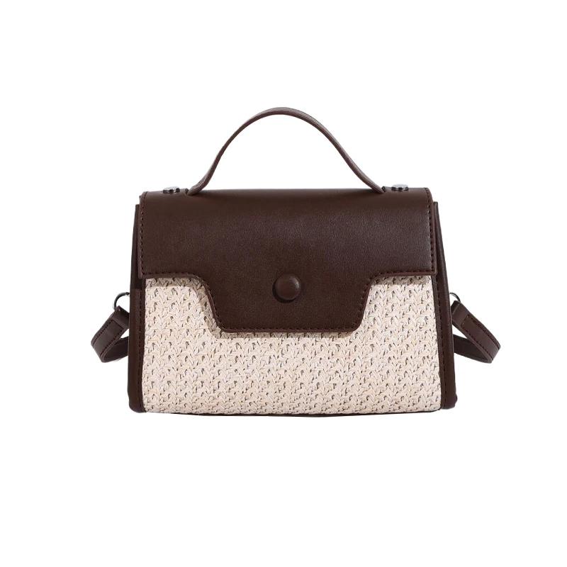 

Модная женская сумка-корзинка с откидной крышкой, летняя пляжная сумка, нежная сумка-тоут ручной работы, женская модная сумка для покупок