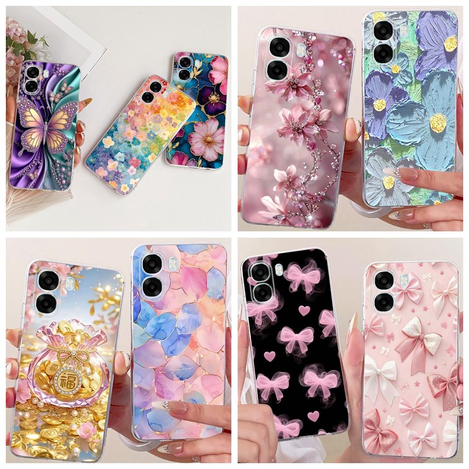 Carcasă Pentru Oppo A6X 4G 5G A6T Pro OppoA6 India Capac Spate Fluture Colorat Luxos Fete Modă Carcasă Telefon Transparent Moale TPU