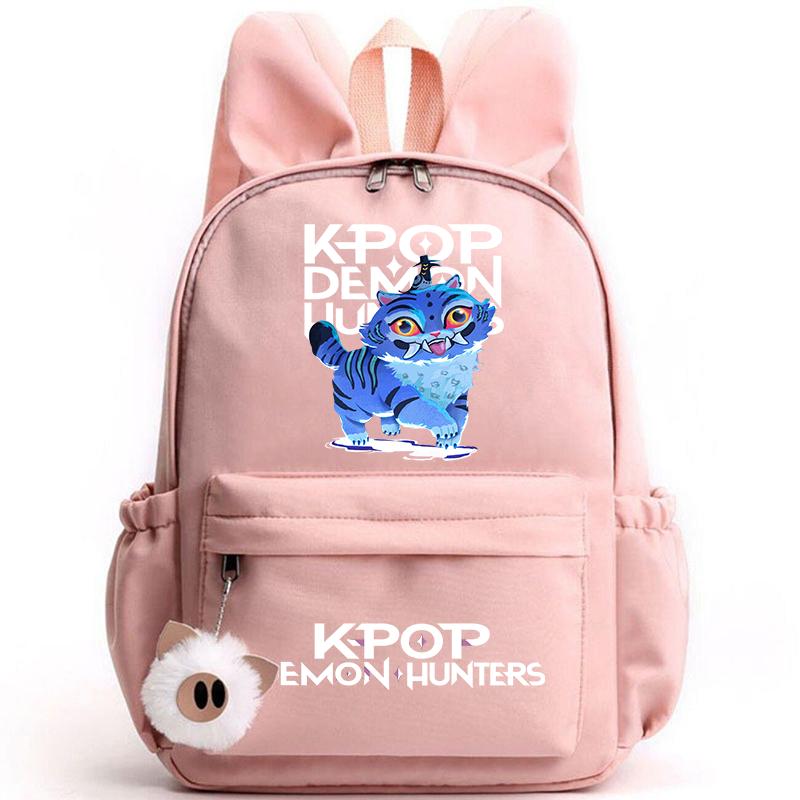 KPop Dämonenjäger Rucksack für Mädchen Jungen Kinder Rucksack Freizeit Schultaschen Reise Hasenohren Rucksäcke Mochila Geschenktüten