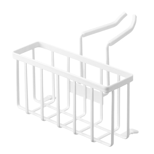 Yamazaki Tower Faucet Storage Holder, White, Approx. W20.3 x D18.5 x H14cm, for Sinks, Small Item Storage, Sponge Holder, 5639