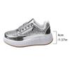 Thick Sole Glitter Trendy Casual Shoes Low Cut Flat Lace-UP Walking Shoes Women Anti Slip Comfort Sneakers Platform Zapatillas