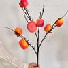 Chinese-Style Persimmon and Pomegranate Flower Arrangement for Living Room or Dining Table