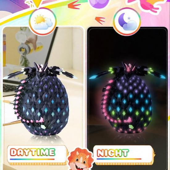 Ou de Dragon Imprimat 3D cu Dragon în Interior Decorațiune de Masă Fantezie Animal Articulat Jucărie Antistres Articol de Colecție Umpluturi Ciorap Crăciun pentru Copii