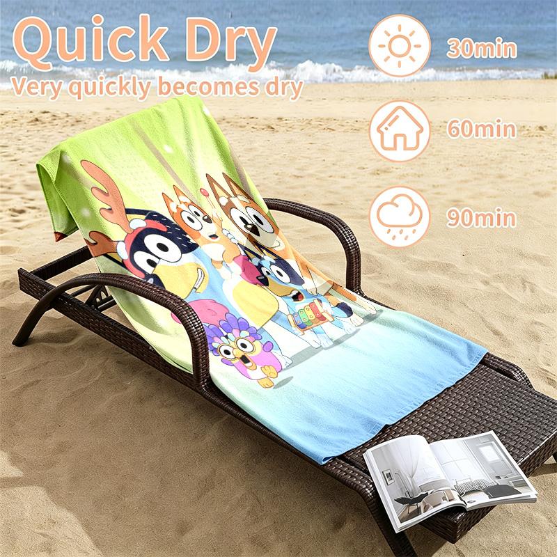 Bluey Beach towels also serve as bath towels summer essential a musthave for the outdoors the beach and the pool