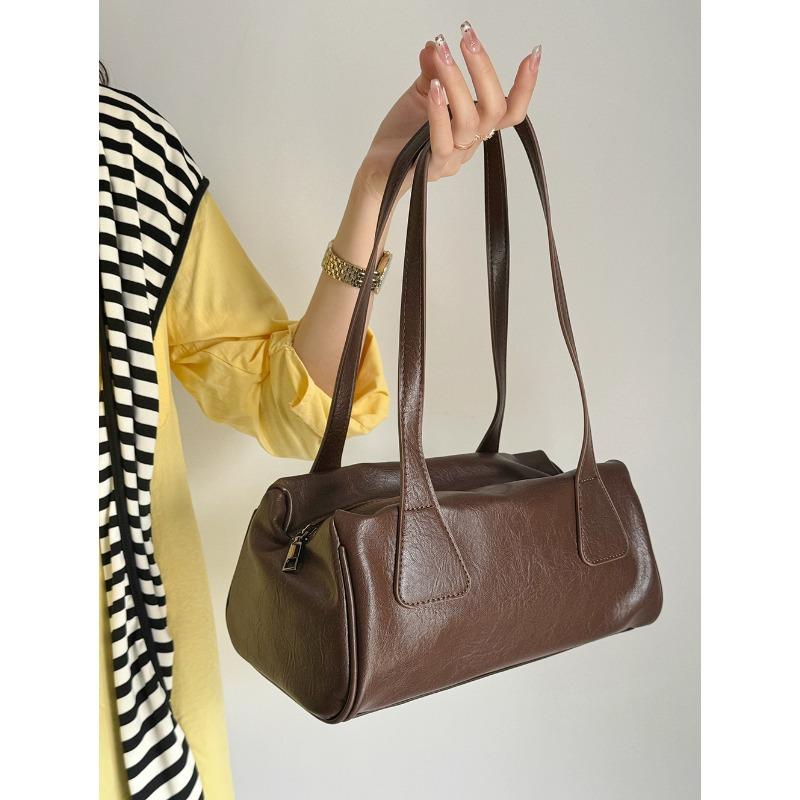 

Плечевая сумка-багет в ретро-стиле, сумка для подмышки, сумка-боулинг, повседневная сумка-подушка на плечо для commuters