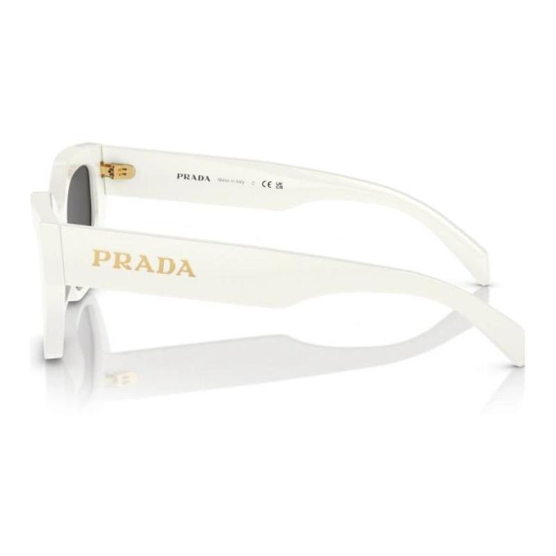 Prada Temple letter logo irregular shape sunglasses men's white