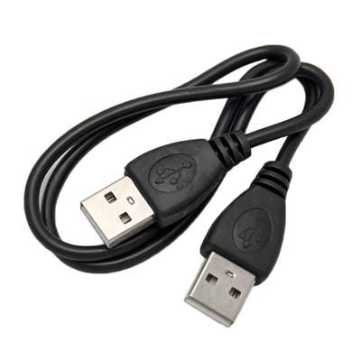 Siyah USB 2.0 Erkek - Erkek Uzatma Konnektörü Adaptör Kablosu Veri Kablosu 0,5 m