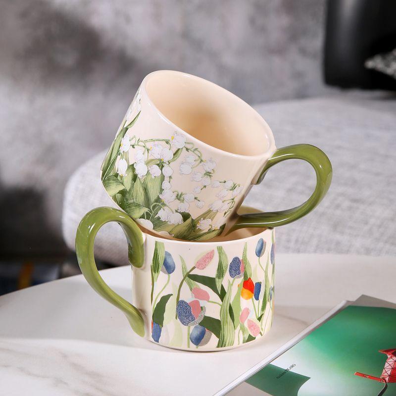 Large Capacity Ceramic Breakfast Home Mug Coffee Cup Office Retro Cup Water Cup Couple High Appearance