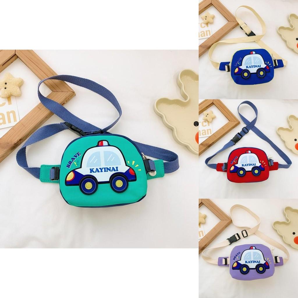 Stylish Kids Shoulder Bag With Cartoon Car Print Lightweight Versatile Design For Boys And Girls
