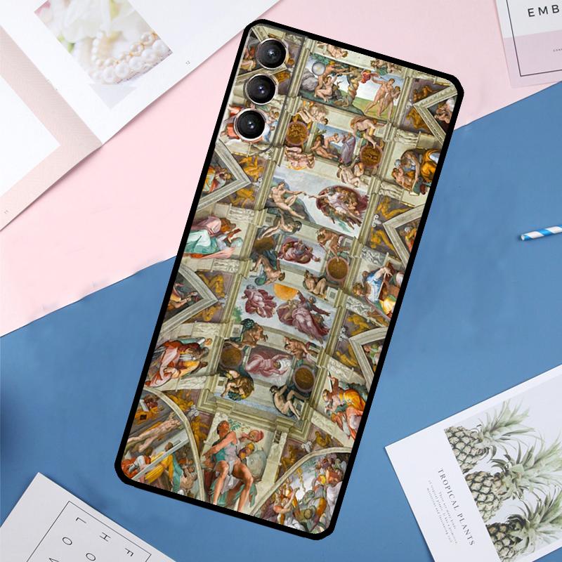 Michelangelo Art Case For Samsung Galaxy S25 Ultra S24 S23 S22 S21 Ultra S9 S10 Plus S23 FE S25 FE Back Cover