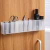 1 Transparent Wall-mounted Three-compartment Storage Box - Non-punching Self-adhesive Storage Box, Suitable for Makeup Brushes, Lipstick, Pens.