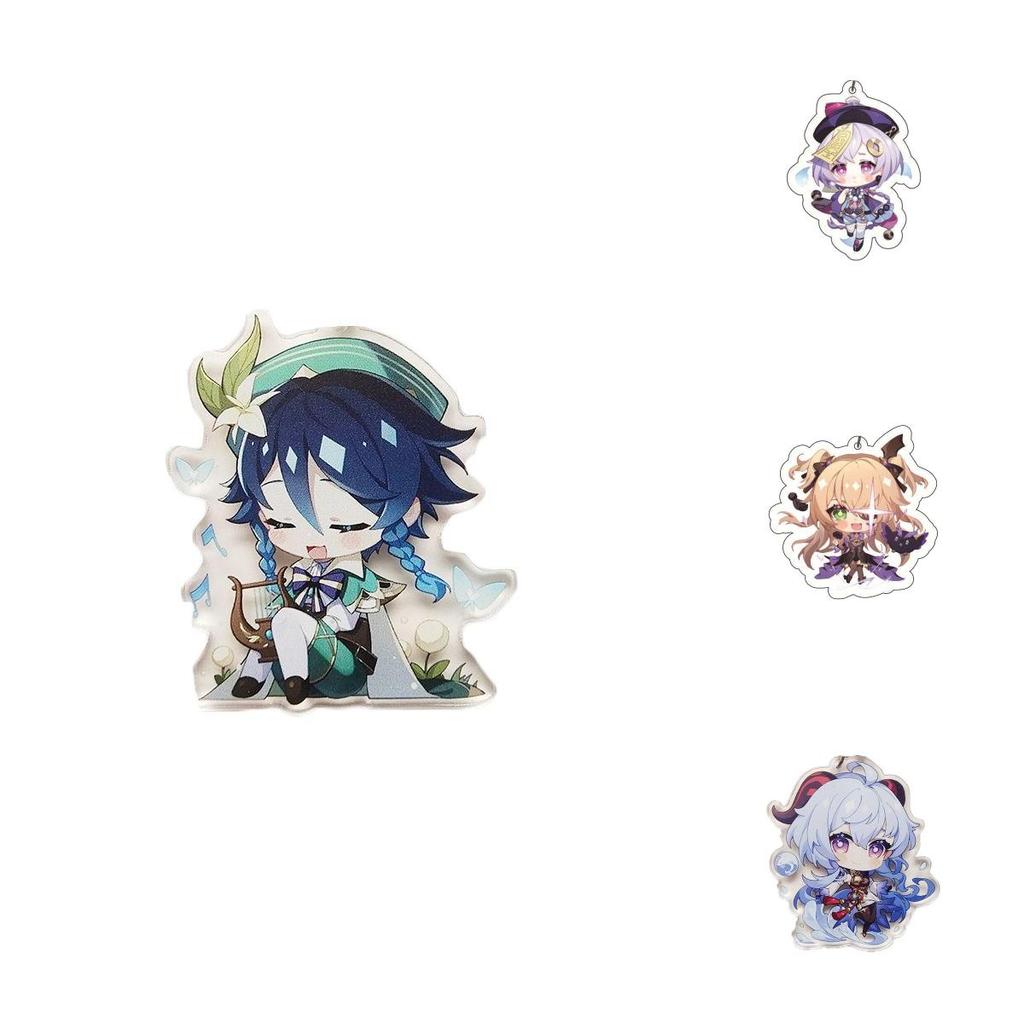 Original Genshin Impact Game Character Cover Acrylic Cute Keychain Charm For Fans