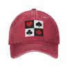 Playing Card Washed Denim Cap Casual Baseball Caps Adjustable Hat Summer Unisex Baseball Hats