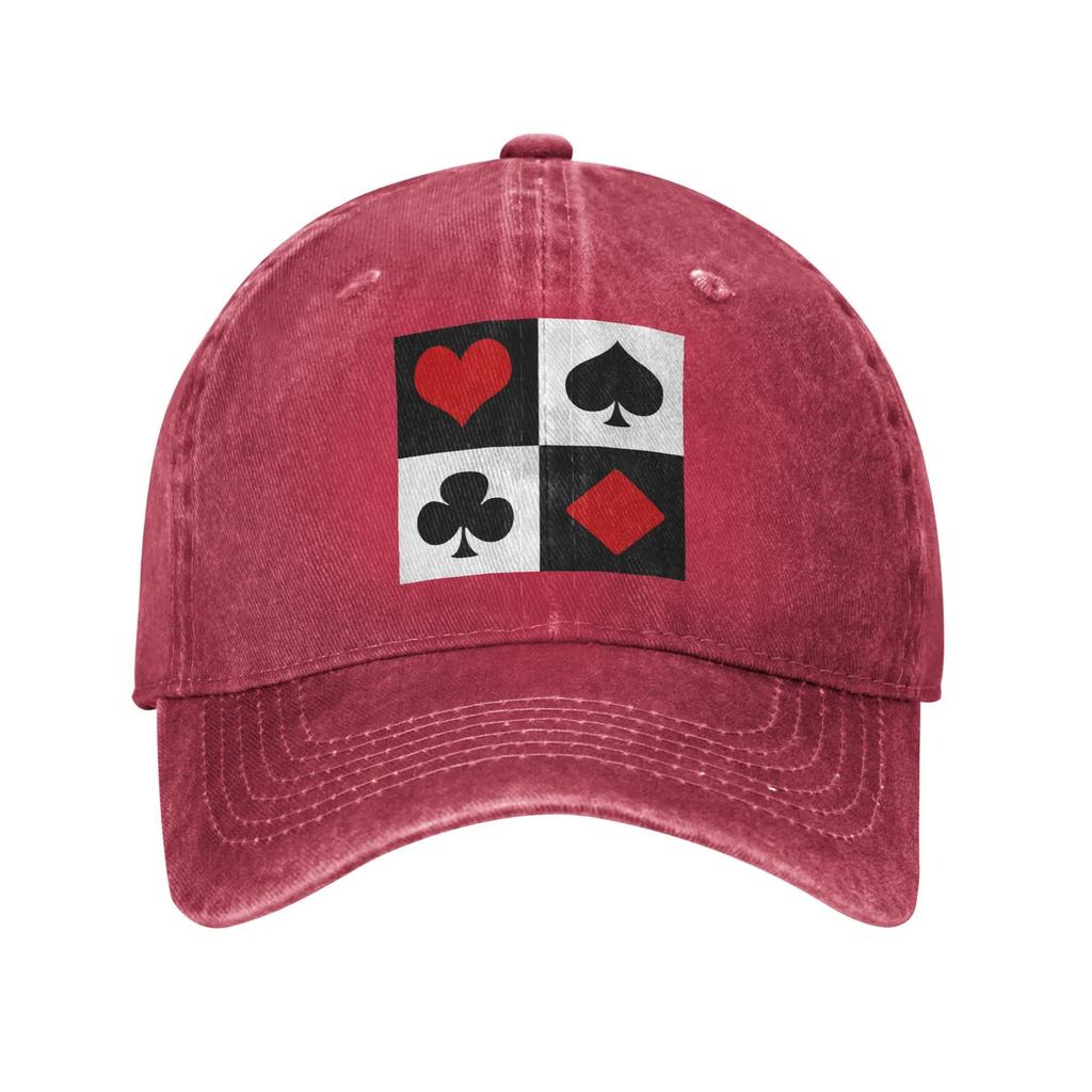 Playing Card Washed Denim Cap Casual Baseball Caps Adjustable Hat Summer Unisex Baseball Hats