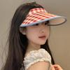 Cap Sun Sunscreen Hat Grid Pattern Uv Protection Breathable Versatility Unisex